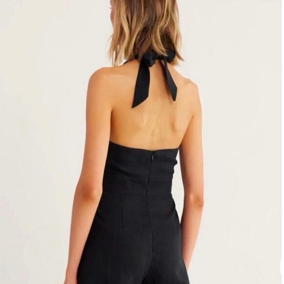 Rumer Freya Black Linen Jumpsuit Medium Anthropologie - Picture 4 of 5